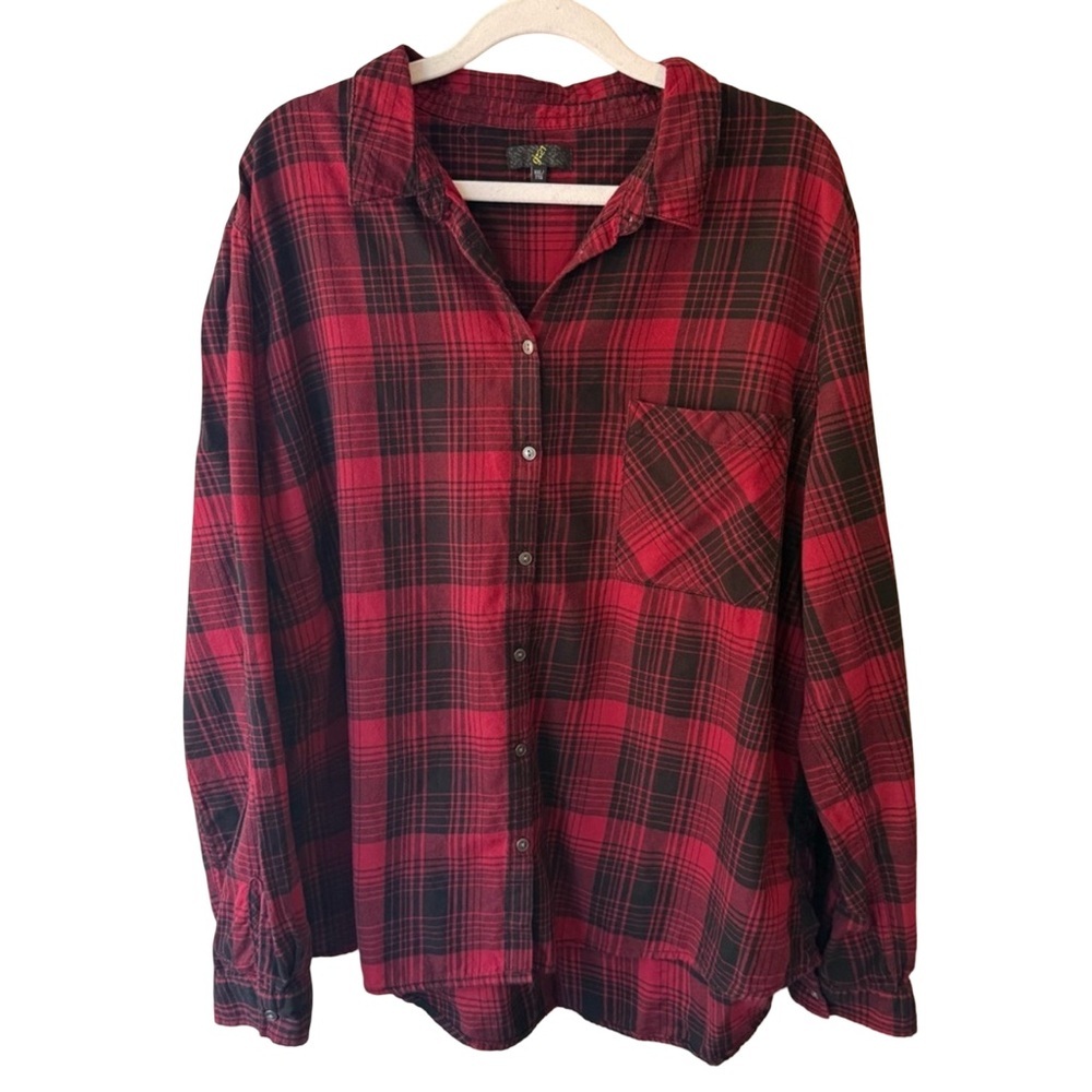 Plaid Red and Black Women's Top